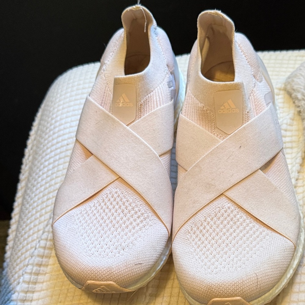 Adidas Women's Light Pink Slip-On Sneakers - ultrabooost